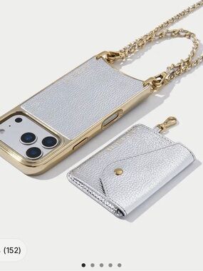Bandolier Silver & Gold Leather Crossbody magnetic WALLET ONLY.